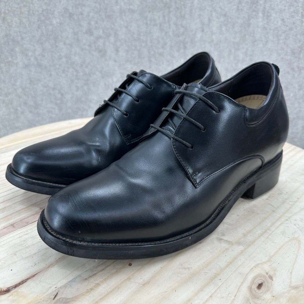 Calden Mens Black Leather Elevator Dress Shoes K3312 US 12 Height Increasing